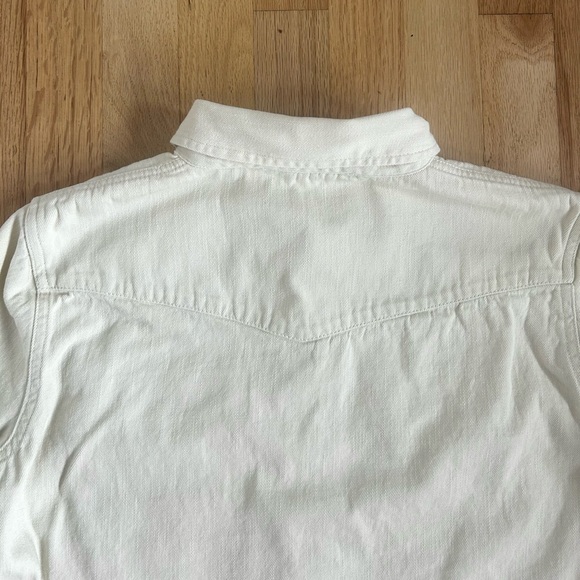 TUCKERNUCK ivory steele denim button down shirt pearl snap western cotton size L - Picture 11 of 13